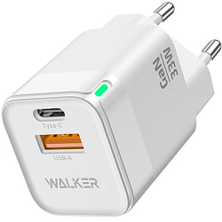 Сетевое ЗУ 1USB/1ype-C WALKER WH-43 GaN, черное, 33Вт, QC 3.0+PD
