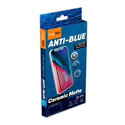 Противоударное стекло 2.5D FAISON для SAMSUNG Galaxy A21, Ceramic, Anti-Blue, матовое, черное, полный клей