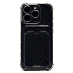 Задняя накладка SC300 для iPhone 16 Pro (black) с карманом для пластиковых карт