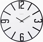 Часы настенные РУБИН "Моменты", из металла d-40 см, открытая стрелка, корпус белый+черный МДФ (4013-002)