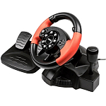 Руль DIALOG GW-125VR E-Racer - эф.вибрации, 2 педали, рычаг ПП, PC USB