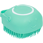 Щётка для мытья и массажа животных, с емкостью для шампуня, бирюзовая 9878788