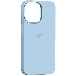 Силиконовый чехол SILICONE CASE для iPhone 15 Pro Light Blue (MagSafe + анимация NFC) c LOGO