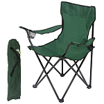 Кресло складное DW-2009H с подлокотниками/подстаканниками (зеленое) арт.993100