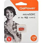 Micro SD 128Gb GoPower Class10 UHS-I (U3) 90Mb/s V30 без адаптера