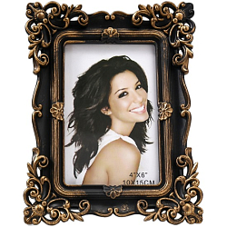 Фоторамка пластик 10х15 см "Эклектика" тёмное золото на чёрном 20,5х16 см 2789267
