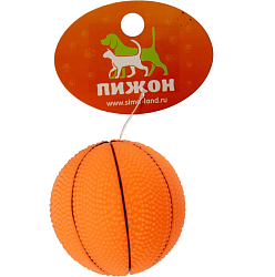 Игрушка пищащая малая "Мяч баскетбольный" 5,5 см, тёмно-коричневая 3122064