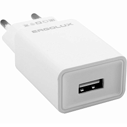 Сетевое ЗУ 1USB ERGOLUX ELX-РA01P-C01 белый, 10Вт