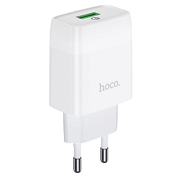 Сетевое ЗУ 1USB 2.4A HOCO, C72Q, Glorious, белое, QC3.0