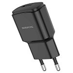 Сетевое ЗУ 1USB BOROFONE BA48A, Orion, чёрный