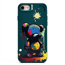 Задняя накладка SC335 для iPhone 7/8/SE 2022  (медведь) (dark green) (227103)