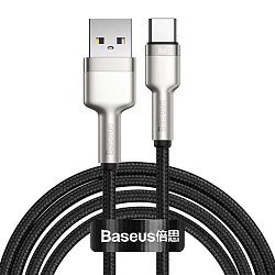 Кабель USB <--> Type-C  2.0м BASEUS CAKF000201 Cafule, чёрный