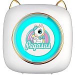 Детский мини-принтер для фотографий Kid Joy, C23 Pegasus White, c картинкой пегаса, 200DPI, Bluetooth 5.1, поддержка приложения, RGB подсветка