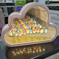 Декоративный светильник "Тюльпаны в облаке", разноцветные