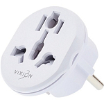 Переходник VIXION AD72 UK/US/CN to EU белый, с заземлением, 16A