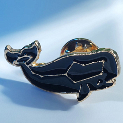 Значок "Кит" созвездие, цвет чёрный в золоте   7036415