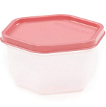 Контейнер Dolcezza №116 с крышкой, 0,5л (бесцветный, крышка бледно-коралловая)