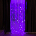 Гирлянда "Занавес", 2.8 х 3 м, Роса с пультом, свечение фиолетовое