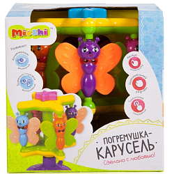 Погремушка Mioshi "Пчелки на Карусели" (фиксатор-липучка)