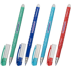 Ручка стираемая гелевая ЮНЛАНДИЯ "Звёзды", СИНЯЯ, корпус ассорти, узел 0,5мм "Пиши-стирай" 143653