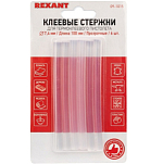 Клеевые стержни REXANT, Ø7 мм, 100 мм, прозрачные, 6 шт., блистер