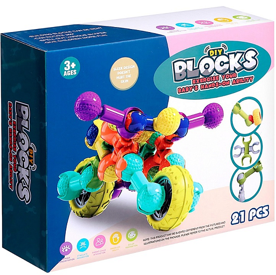 Конструктор шарнирный «Мотоцикл», 21 деталь 9949846