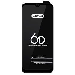 Противоударное стекло 6D ANMAC для Samsung Galaxy A22/А22S Black без упаковки