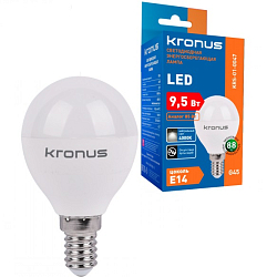 Лампа светодиодная KRONUS G45 шар 9,5W/4000K/E14 нейтральный свет