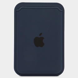 Кошелек для карт iPhone Silicone Wallet MagSafe с лого (№10 Синий космос)
