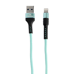 Кабель USB <--> Lightning  1.2м MAVERICK Textile & Metall, C4, мятный