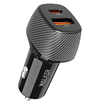 Авто ЗУ 1USB/1Type-C WALKER WCR-35, черное, 48Вт, QC+PD