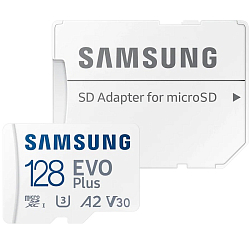 Micro SD 128Gb Samsung Class 10 Evo Plus A2 V30 UHS-I  (R/W  90/160 MB/s) + адаптер SD (MB-MC128SA) ХХХ