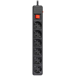 Сетевой фильтр  3.0м SMARTBUY SBSP-6-30-K, черный, 6 розеток, 16А, без з/ш, с з/к, ПВС 3x1.0 мм²