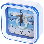 Часы-будильник PERFEO Quartz "PF-TC-006", квадратные 10*10 см, спасат. круг