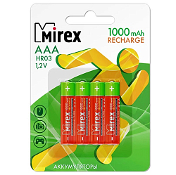 Аккумулятор MIREX R03 1000mAh BL-4, Recharge (4/40/200)