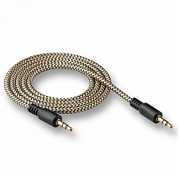 Кабель Jack 3.5 <--> Jack 3.5  1.0м WALKER WCA-205 в полиуретановой обмотке, золотой