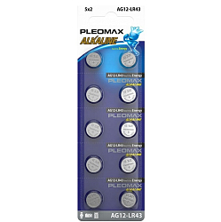 Элемент питания SAMSUNG Pleomax AG12 (386) LR1142, LR43 BL-10 Button Cell, (10/100/1000/70000), (арт.Б0061013)