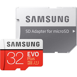 Micro SD 32Gb Samsung Class 10 Evo Plus UHS-I U1 (20/95 Mb/s) + SD адаптер