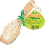 Щетка деревянная 22см БАННЫЕ ШТУЧКИ, двусторонняя с массажером 40029