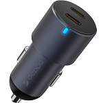 Авто ЗУ 2Type-C DEPPA 11223, металл, серый, 60W