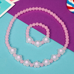 Набор детский "Выбражулька" 2 пр-та: бусы, браслет, цветы матовые, цвет МИКС   6929226