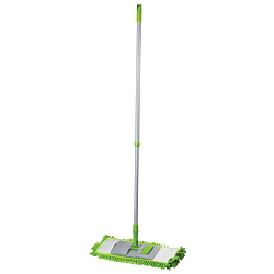 Швабра с флаундером 40см, черенок 70-120 см, МОП "СИНЕЛЬ" из микрофибры букли (ТИП К) ЛЮБАША 603602