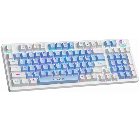 Клавиатура VOROTEX K98 Blue Switch, Синий,белый