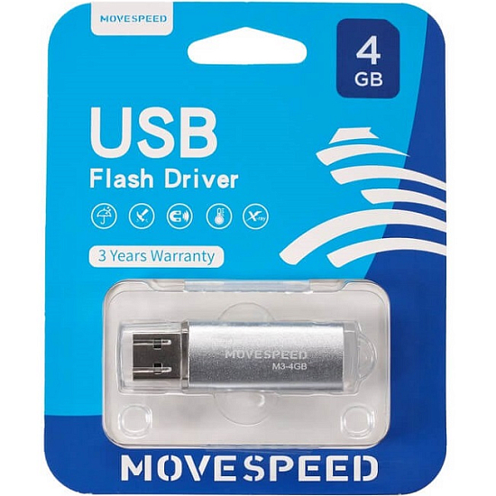 USB  4Gb Move Speed M3 серебро