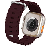 Силиконовый ремешок BUCKLE HIGH OCEAN, застёжка G-крючок, темно-бордовый