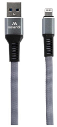 Кабель USB <--> Lightning  1.2м MAVERICK Textile & Metall, C3, серый