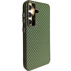 Задняя накладка LUXO Magsafe для SAMSUNG Galaxy S24, под карбон, зелёный