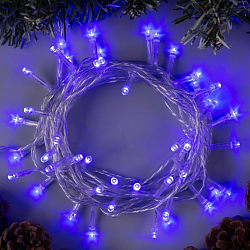 Гирлянда "Нить" 5 м, свечение синее, 8 режимов, IP20