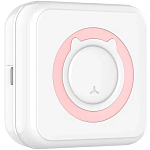 Детский мини-принтер для фотографий Kid Joy, 200DPI, Bluetooth 5.1, поддержка приложения (C9) русская инструкция, белый с розовым
