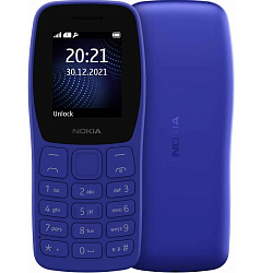 Телефон NOKIA 105 TA-1416 DS EAC BLUE No Charger (SP01Z07Z1830Y) 4/4Mb, синий